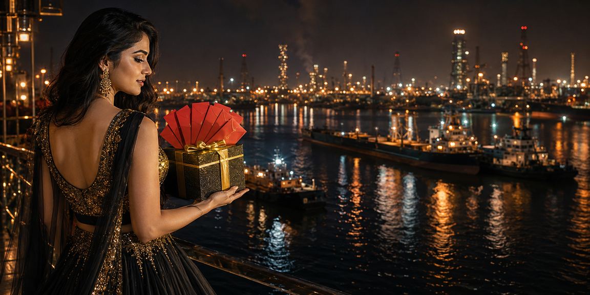 Bangladeshi model in Gazipur celebrating a lottery win with a red envelope bonus prize